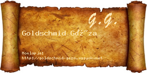 Goldschmid Géza névjegykártya
